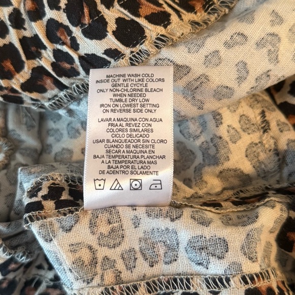 Jolt Women's Size XL Leopard Print Linen Blend Paperbag Tie Waist Casual Shorts - Picture 4 of 8